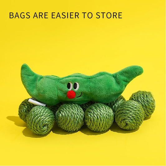 Rope Scratching Chew Ball Toy With Rustling Sound